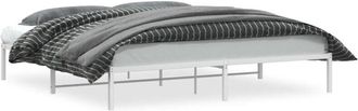 vidaXL Metal Bed Frame without Mattress White 200x200cm vidaXL