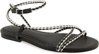 Rebecca Minkoff Ayla Ankle Strap Sandal in Black/Off White at Nordstrom, Size 6.5