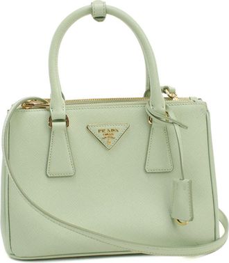Prada Green Leather Tote Bag (Pre-Owned)