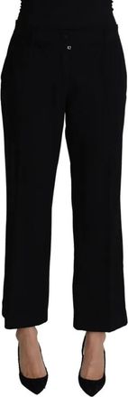 Dolce & Gabbana Black Wool Stretch Cropped Capri Trouser Womens Pants (Pre-Owned)