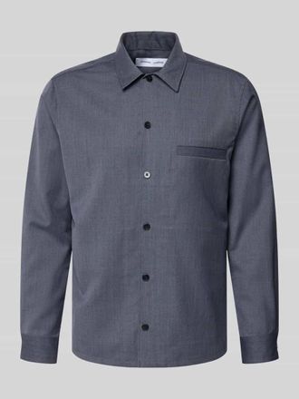 Sams&oslash;e & Sams&oslash;e Regular Fit Hemdjacke aus Woll-Mix Modell Sadamon in Marine, Gr&ouml;&szlig;e XXL