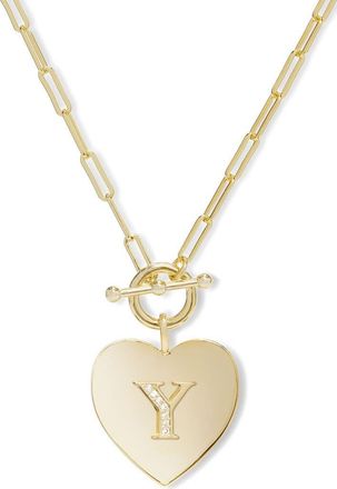 Melinda Maria Love Letters Initial Heart Medallion Necklace in Gold Y at Nordstrom