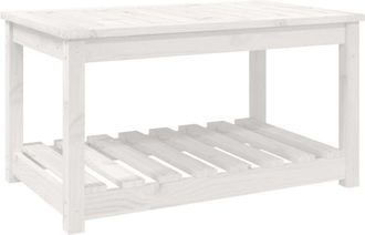 vidaXL Mesa De Jard&iacute;n Madera Maciza De Pino Blanco 82,5x50,5x45 Cm Vidaxl