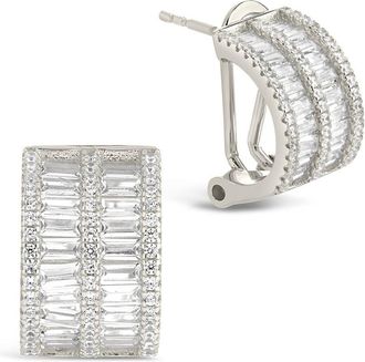 Sterling Forever Serena CZ Hoop Earrings