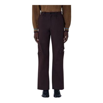 Kiko Kostadinov Straight Trousers, male, Brown, Size: L Estike Pants