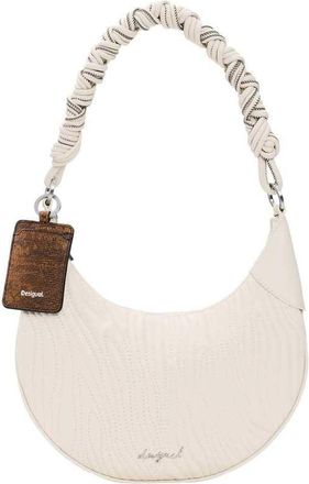 Desigual Borsa ovale media color panna goffrata-Neutro