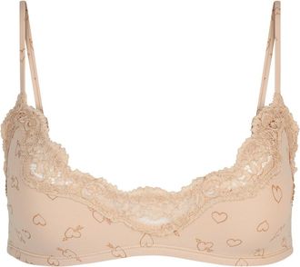 SKIMS Printed Lace-trim Stretch-jersey Bralette - Multicoloured - M (UK12-14)