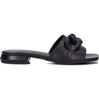 Notre-V Schoenen, Dames, Zwart, 37 EU, Leer, Elegante Zwarte Leren Slippers