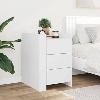 Berkfield Home Decorative Bedside Cabinet White 45x50x65 cm Engineered Wood | Size: 45 x 50 x 65 cm