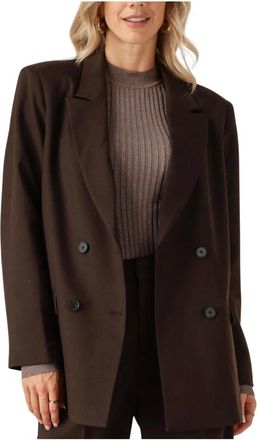 Notre-V Jassen, Dames, Bruin, XL, Polyester, Bruine Blazer Nv-Galina