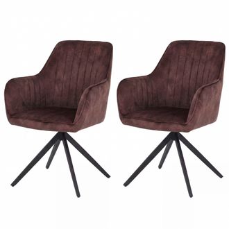 Hhg [nunca Usado] Juego De 2 Sillas De Comedor Hhg-139, Silla De Cocina Con Reposabrazos Giratorios Y Mecanismo De Retorno Autom&aacute;tico, Terciopelo De 440 G