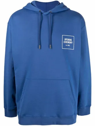 Opening Ceremony graphic-print hoodie - men - Cotton - L - Blue