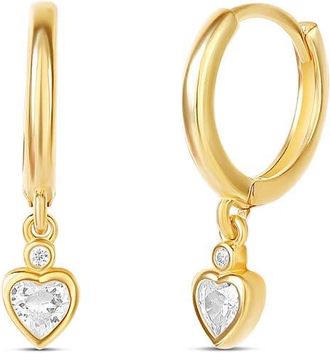 SHYMI Mini Bezel Drop Huggie Hoop Earrings in Gold at Nordstrom