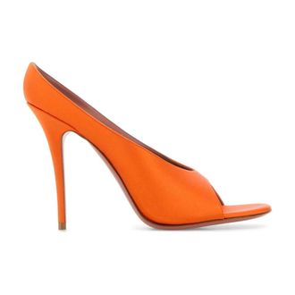 Amina Muaddi Heeled Mules, female, Orange, Size: 6 US Anok Slipper 105