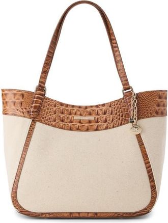 Brahmin Aliza Croc Embossed Leather Tote in Cinnamon at Nordstrom