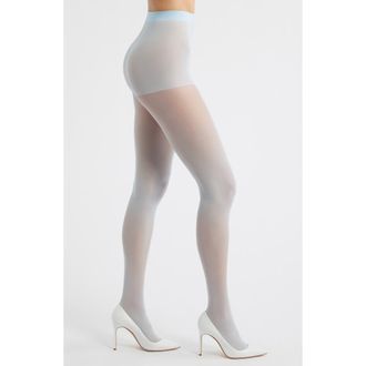 Hue Sheer Control Top Tights in Cerulean at Nordstrom, Size 2