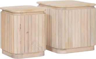 vidaXL Conjunto De Mesas Laterales Hechas A Mano 2 Uds. Blanco Vidaxl