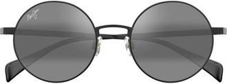Maui Jim Mokupuni 62mm PolarizedPlus2 Oversize Oval Sunglasses in Black at Nordstrom