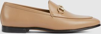 Gucci Womens Gucci Jordaan Loafer, Beige, Leather