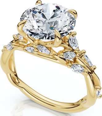 Pompeii3 Certified 3Ct Garden Diamond Engagement Ring 14k Gold or Platinum Lab Grown