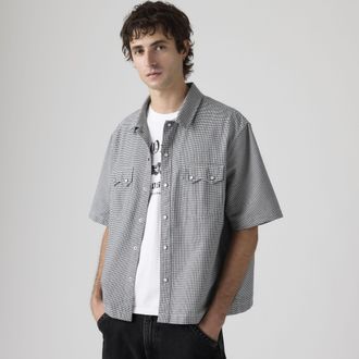 Levi's Short Sleeve Boxy Western Lightweight Shirt - Mens - XL - Blue