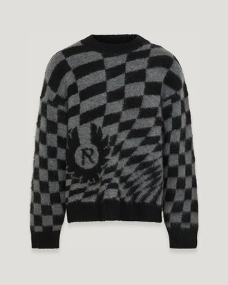Belstaff Belstaff Jersey De Punto Checkerboard X Represent para hombre Mezcla de lana de alpaca Gris sombra 2XL