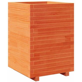 vidaXL Vidaxl - Jardinera Madera Maciza De Pino Marr&oacute;n Cera 50x50x72,5 Cm
