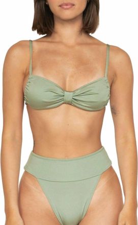 Montce Swim Tamarindo Binded Bikini Bottom In Sage Green Rib