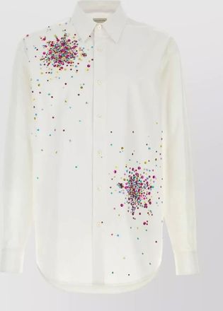 Dries Van Noten caper cotton shirt long sleeves embellishments