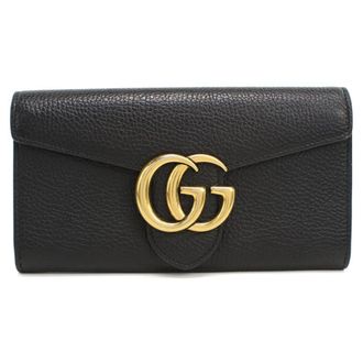 Gucci Black Leather Long Wallet (Bi-Fold) (Pre-Owned)