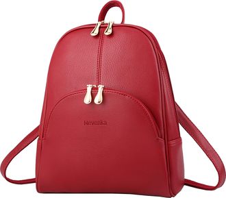 Nevenka Women Fashion Backpack Purse Leather Rucksack Bag Girls Casual Daypacks(Red)