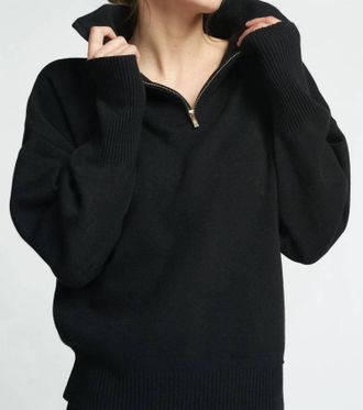 Lune Active Olly Half Zip Sweater In Black