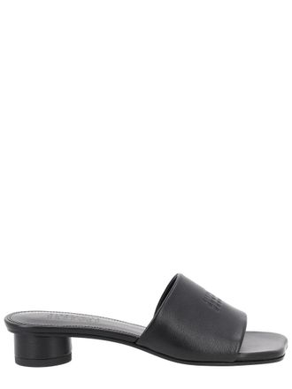 Maison Margiela Black Minimalist Embossed Leather Sandals
