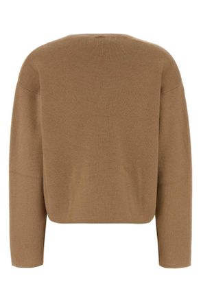 Max Mara Womens Camel Wool Blend Zibello Sweater Cammello Exterior: Cashmere Maglieria