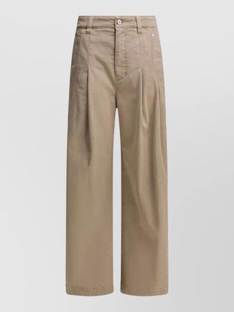 Brunello Cucinelli wide leg jeans belt loops pleated front