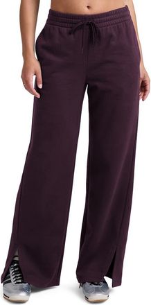 Beyond Yoga LuxeFleece Side Slit Wide Leg Pants in Eggplant Purple at Nordstrom, Size X-Small