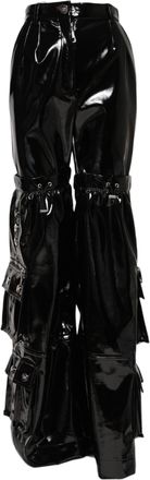 Dolce & Gabbana Black High Waist Cargo Bootcut Womens Pants