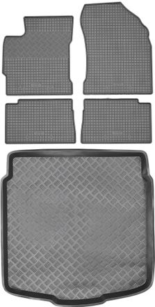 OEM Juego De Alfombrillas De Goma Para Coche Y Alfombrilla Para Maletero Para Toyota Auris Ii Kombi (2013-2018)