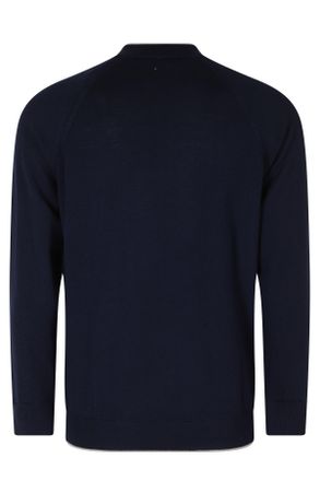 Eleventy Double-Collar Wool Crewneck Sweater