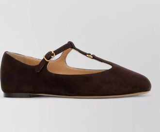 Chlo&eacute; suede marcie ballerinas flat sole round toe