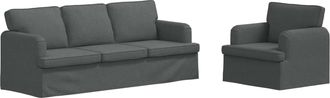 vidaXL Juego De Sof&aacute; 2 Uds. Gris Oscuro Tela Vidaxl