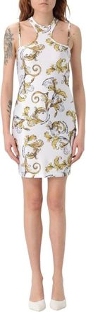 Versace Jeans Couture Elegante Couture Jurk - Dames - Korte kleedjes - Wit - L - Polyester - Kleedjes