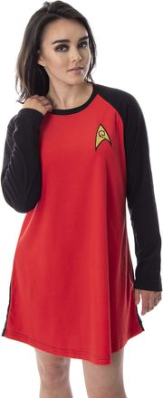 Intimo Star Trek Original Series Womens Juniors Costume Raglan Sleep Shirt Nightgown Pajama Top (Uhura, MD)