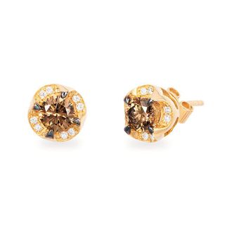 Le Vian Ladies Chocolate Diamonds Fashion Earrings in 14k Honey Gold