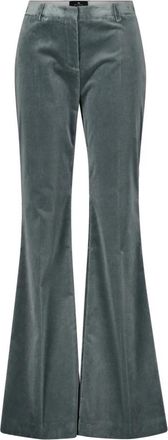 Etro Velvet Flare Broek - Dames - Wijde Broeken - Groen - M - Broeken