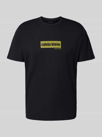 Calvin Klein Jeans T-Shirt mit Label-Print in Black, Gr&ouml;&szlig;e L