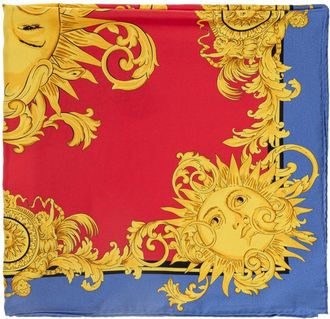 Versace Silky Scarves, unisex, Multicolor, Size: ONE SIZE The Sun Silk Scarf