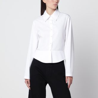 Alaia White peplum shirt in cotton poplin