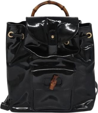 Gucci Pre-owned Backpacks, female, Black, Size: ONE SIZE Pre-owned Vintage bamboo backpack