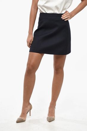 Celine Minigonna in Misto Lana con Zip Laterale Celine